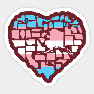 Transgender Pride Flag Love Not Hate Trans Pride in All 50 States Trans Support Inclusive Pride 2SLGBTQ+ Pride Sticker